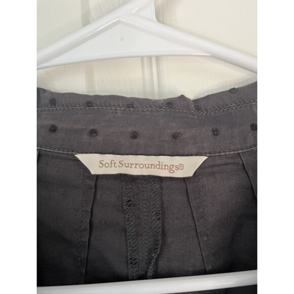 Soft Surrounding Grey Button Up Women Large See Measurements - Picture 5 of 7